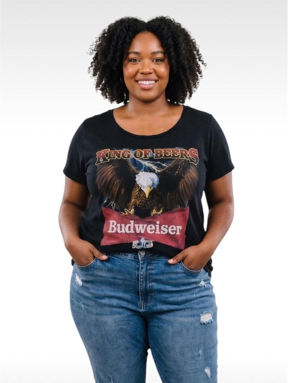 Torrid Budweiser Eagle Flea Market Graphic Tee Black Plus Size X NWOT